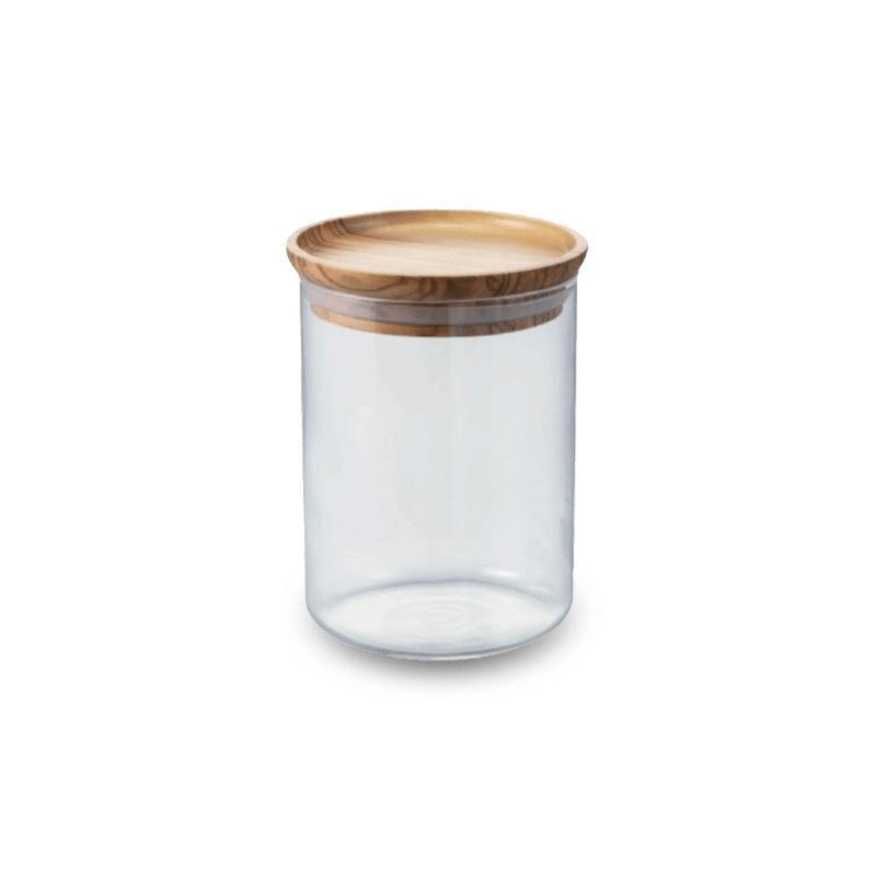 Hario 200g Simply Glass And Olive Wood Canister